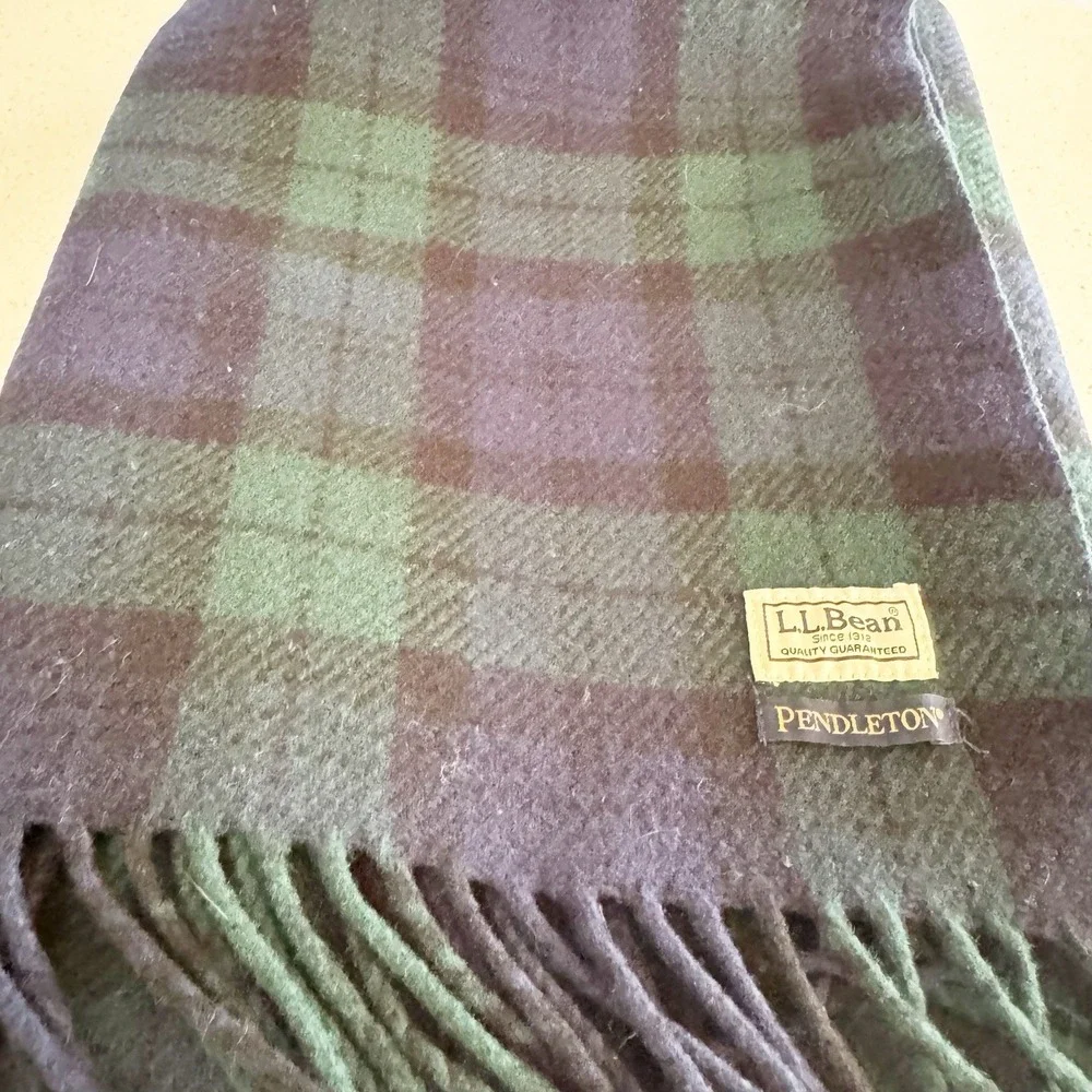 Pendleton X LL Bean 100% Wool Tartan Plaid Large Throw 54x66
